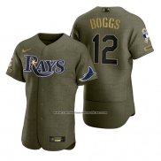 Camiseta Beisbol Hombre Tampa Bay Rays Wade Boggs Camuflaje Digital Verde 2021 Salute To Service