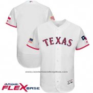 Camiseta Beisbol Hombre Texas Rangers 2017 Estrellas y Rayas Blanco Flex Base