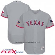 Camiseta Beisbol Hombre Texas Rangers 2017 Estrellas y Rayas Gris Flex Base