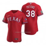 Camiseta Beisbol Hombre Texas Rangers Dj Peters Autentico Alterno Rojo