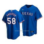 Camiseta Beisbol Hombre Texas Rangers Drew Anderson Alterno Replica Azul