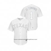 Camiseta Beisbol Hombre Texas Rangers Elvis Andrus 2019 Players Weekend Replica Blanco