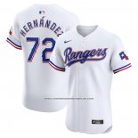 Camiseta Beisbol Hombre Texas Rangers Jonathan Hernandez Primera Elite Blanco