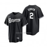 Camiseta Beisbol Hombre Texas Rangers Marcus Semien Replica Negro