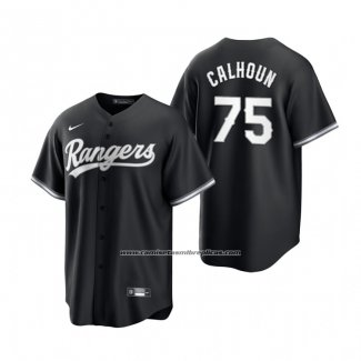 Camiseta Beisbol Hombre Texas Rangers Willie Calhoun Replica Negro