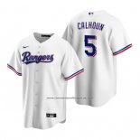 Camiseta Beisbol Hombre Texas Rangers Willie Calhoun Replica Primera Blanco