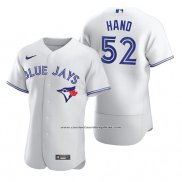 Camiseta Beisbol Hombre Toronto Blue Jays Brad Hand Autentico Primera Blanco Azul