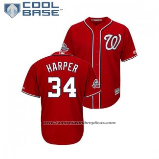 Camiseta Beisbol Hombre Washington Nationals Bryce Harper 2018 All Star Cool Base Scarlet