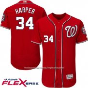 Camiseta Beisbol Hombre Washington Nationals Bryce Harper Rojo Scarlet Flex Base Autentico
