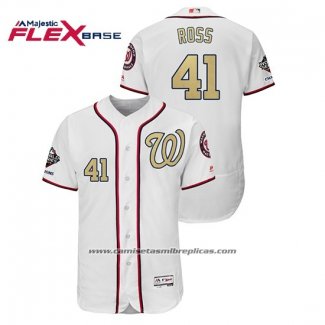 Camiseta Beisbol Hombre Washington Nationals Joe Ross 2019 Gold Program Flex Base Blanco