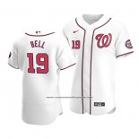 Camiseta Beisbol Hombre Washington Nationals Josh Bell Autentico Primera Blanco