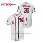 Camiseta Beisbol Hombre Washington Nationals Max Scherzer 2019 World Series Bound Flex Base Blanco