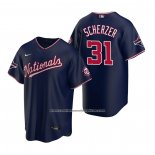 Camiseta Beisbol Hombre Washington Nationals Max Scherzer Replica Azul