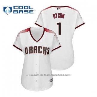 Camiseta Beisbol Mujer Arizona Diamondbacks Jarrod Dyson Cool Base Primera Blanco
