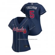 Camiseta Beisbol Mujer Atlanta Braves Freddie Freeman Replica 2020 Alterno Azul
