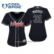 Camiseta Beisbol Mujer Atlanta Braves Greg Maddux Cool Base Alterno 2019 Azul