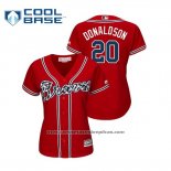 Camiseta Beisbol Mujer Atlanta Braves Josh Donaldson Cool Base Alterno Rojo