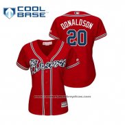 Camiseta Beisbol Mujer Atlanta Braves Josh Donaldson Cool Base Alterno Rojo