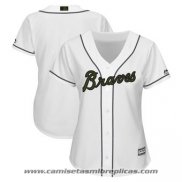 Camiseta Beisbol Mujer Atlanta Braves Personalizada 2018 Blanco