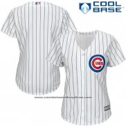 Camiseta Beisbol Mujer Chicago Cubs Blanco Autentico Collection Cool Base