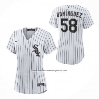 Camiseta Beisbol Mujer Chicago White Sox Seranthony Dominguez Primera Replica Blanco