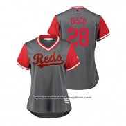 Camiseta Beisbol Mujer Cincinnati Reds Anthony Desclafani 2018 LLWS Players Weekend Disco Gris