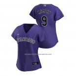 Camiseta Beisbol Mujer Colorado Rockies Daniel Murphy 2020 Replica Alterno Violeta