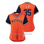 Camiseta Beisbol Mujer Houston Astros Justin Verlander 2018 LLWS Players Weekend J V Orange