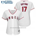 Camiseta Beisbol Mujer Los Angeles Angels 17 Shohei Ohtani Blanco Cool Base