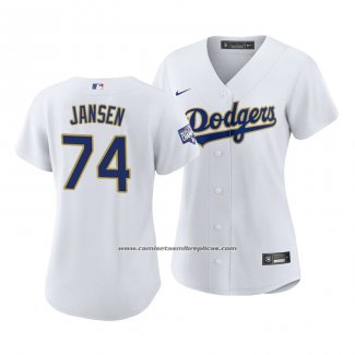 Camiseta Beisbol Mujer Los Angeles Dodgers Kenley Jansen 2021 Gold Program Replica Blanco