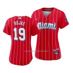 Camiseta Beisbol Mujer Miami Marlins Miguel Rojas 2021 City Connect Sugar Kings Rojo