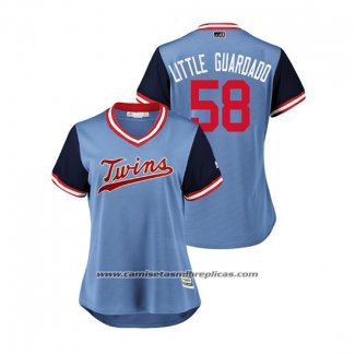 Camiseta Beisbol Mujer Minnesota Twins Gabriel Moya 2018 LLWS Players Weekend Little Guardado Azul