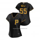 Camiseta Beisbol Mujer Pittsburgh Pirates Josh Bell 2020 Replica Alterno Negro