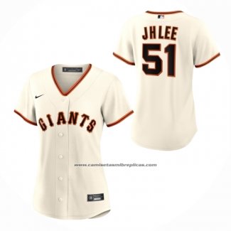 Camiseta Beisbol Mujer San Francisco Giants Jung Hoo Lee Primera Replica Crema