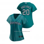 Camiseta Beisbol Mujer Seattle Mariners Daniel Vogelbach 2020 Replica Alterno Verde