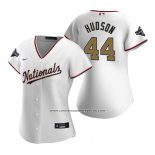 Camiseta Beisbol Mujer Washington Nationals Daniel Hudson 2020 Gold Program Replica Blanco