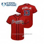 Camiseta Beisbol Nino Atlanta Braves Ronald Acuna Jr. Cool Base Alterno Rojo