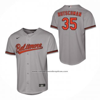 Camiseta Beisbol Nino Baltimore Orioles Adley Rutschman Segunda Replica Gris