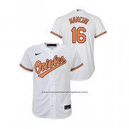 Camiseta Beisbol Nino Baltimore Orioles Trey Mancini Replica Primera Blanco