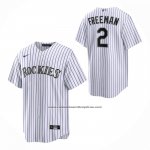 Camiseta Beisbol Nino Colorado Rockies Tyler Freeman Primera Replica Blanco