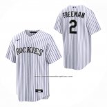 Camiseta Beisbol Nino Colorado Rockies Tyler Freeman Primera Replica Blanco