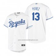Camiseta Beisbol Nino Kansas City Royals Salvador Perez Replica Primera Blanco