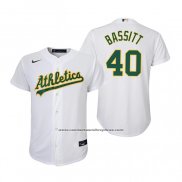 Camiseta Beisbol Nino Oakland Athletics Chris Bassitt Replica Primera Blanco