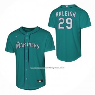 Camiseta Beisbol Nino Seattle Mariners Cal Raleigh Alterno Replica Verde