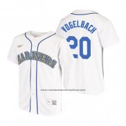 Camiseta Beisbol Nino Seattle Mariners Daniel Vogelbach Cooperstown Collection Primera Blanco