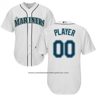 Camiseta Beisbol Nino Seattle Mariners Personalizada Blanco