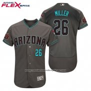 Camiseta Beisbol Hombre Arizona Diamondbacks 26 Shelby Miller Gris Verde Alterno Flex Base