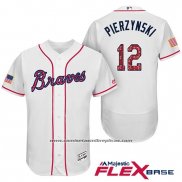 Camiseta Beisbol Hombre Atlanta Braves 2017 Estrellas y Rayas 12 A.J. Pierzynski Blanco Flex Base
