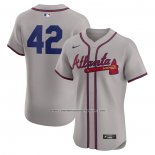 Camiseta Beisbol Hombre Atlanta Braves 2024 Jackie Robinson Day Elite Gris