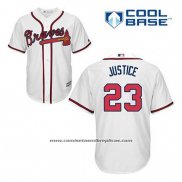 Camiseta Beisbol Hombre Atlanta Braves 23 David Justice Blanco Primera Cool Base